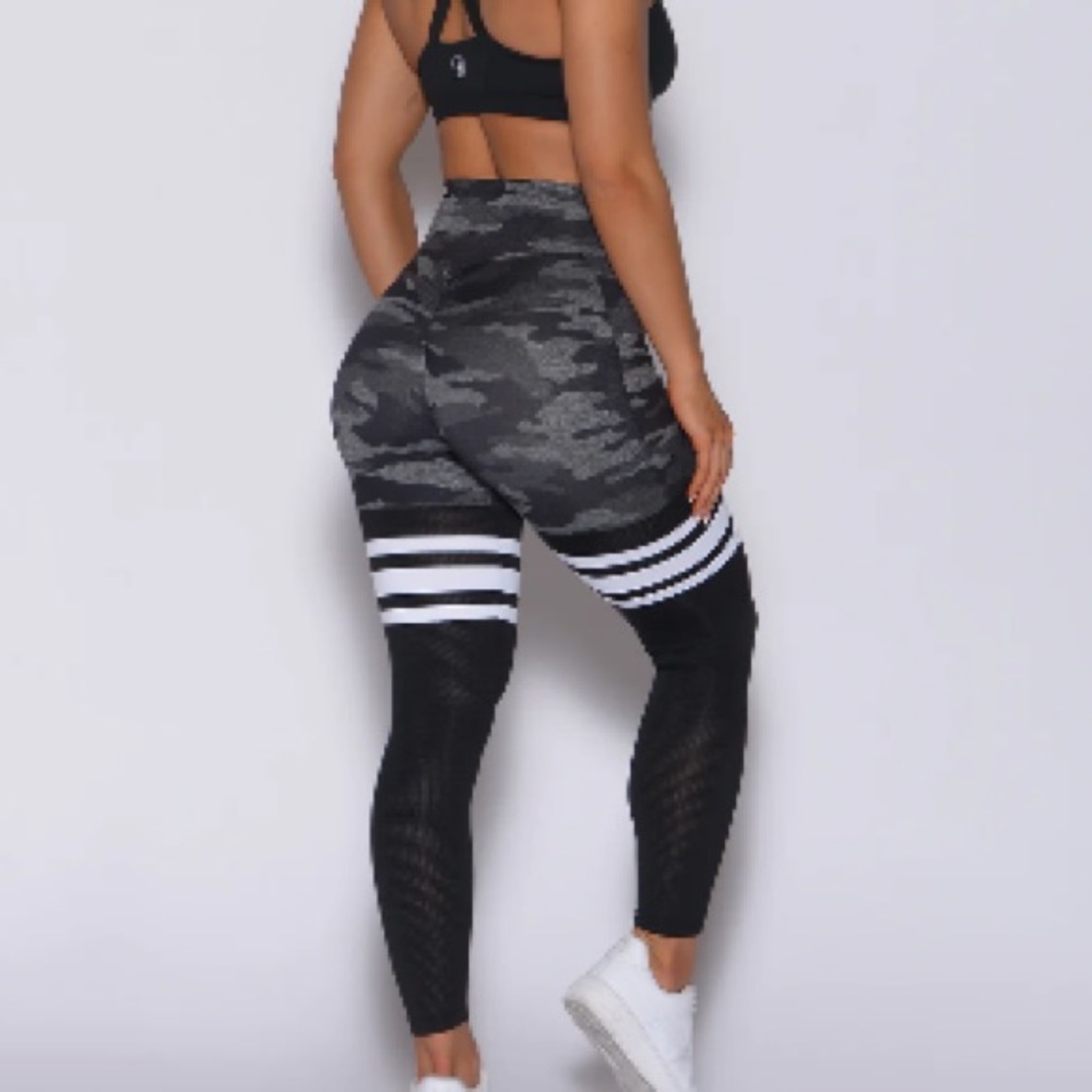 Bombshell Sportswear Gray Camp Thigh Highs Leggings